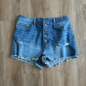 Wash Los Angeles Blue High Rise Distressed Jean Shorts Size 28
